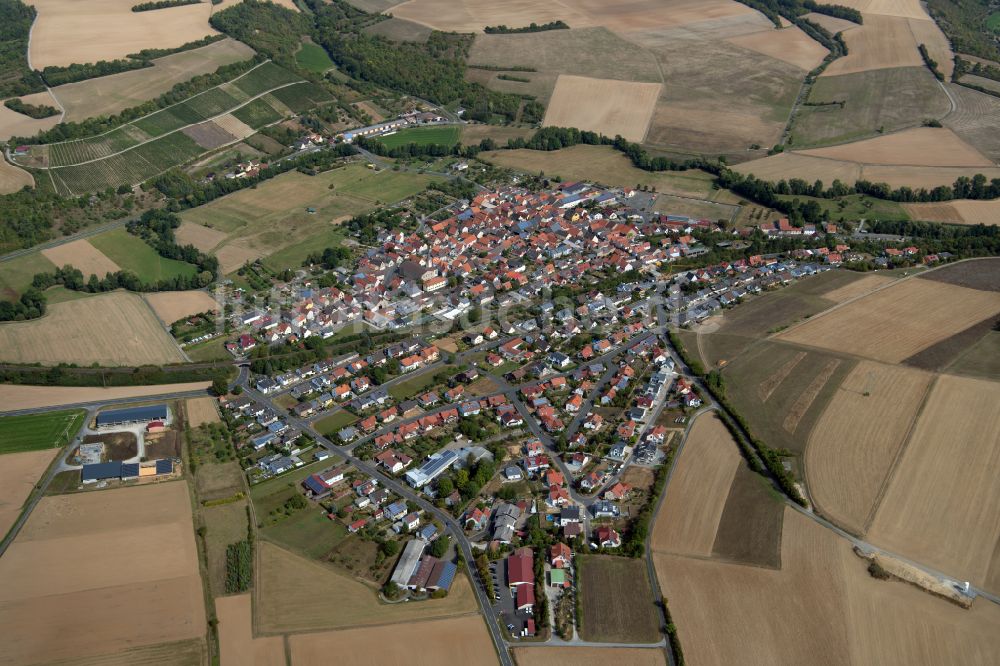 Luftaufnahme Stetten - Stadtgebiet inmitten der Landwirtschaft in Stetten im Bundesland Bayern, Deutschland