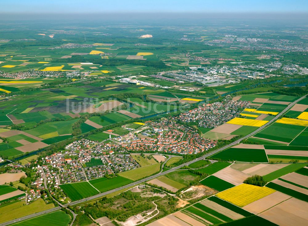 Luftbild Ulm - Stadtgebiet inmitten der Landwirtschaft in Ulm im Bundesland Baden-Württemberg, Deutschland