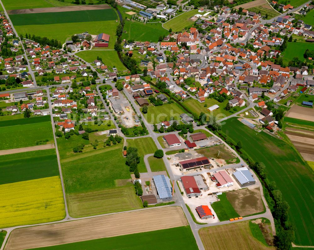 Luftbild Unlingen - Stadtgebiet inmitten der Landwirtschaft in Unlingen im Bundesland Baden-Württemberg, Deutschland