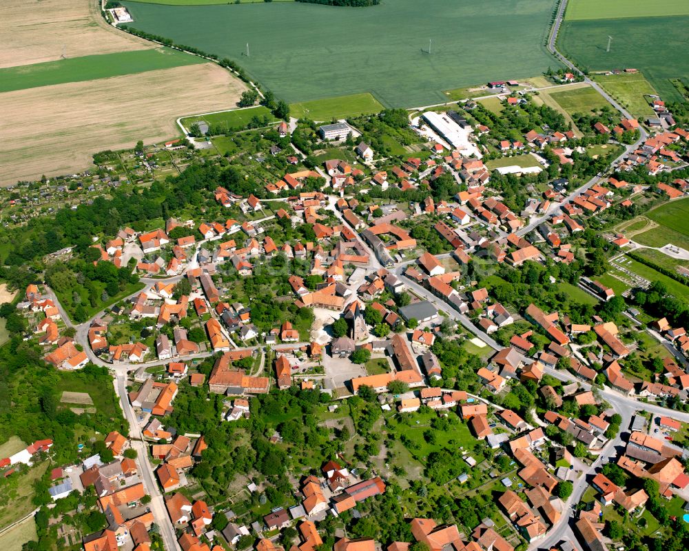 Luftbild Veckenstedt - Stadtgebiet inmitten der Landwirtschaft in Veckenstedt im Bundesland Sachsen-Anhalt, Deutschland