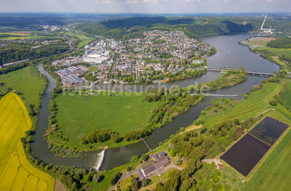 Volmarstein von oben - Stadtgebiet inmitten der Landwirtschaft in Volmarstein im Bundesland Nordrhein-Westfalen, Deutschland