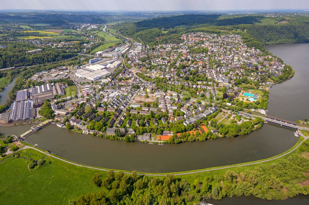 Luftbild Volmarstein - Stadtgebiet inmitten der Landwirtschaft in Volmarstein im Bundesland Nordrhein-Westfalen, Deutschland