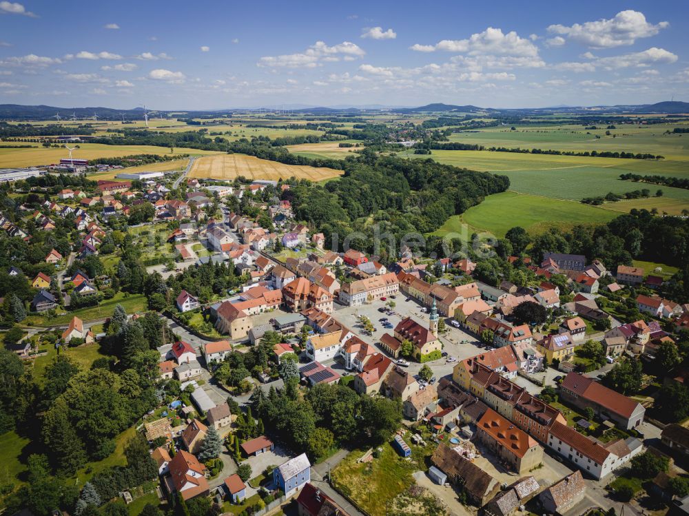 Weißenberg aus der Vogelperspektive: Stadtgebiet inmitten der Landwirtschaft in Weißenberg im Bundesland Sachsen, Deutschland