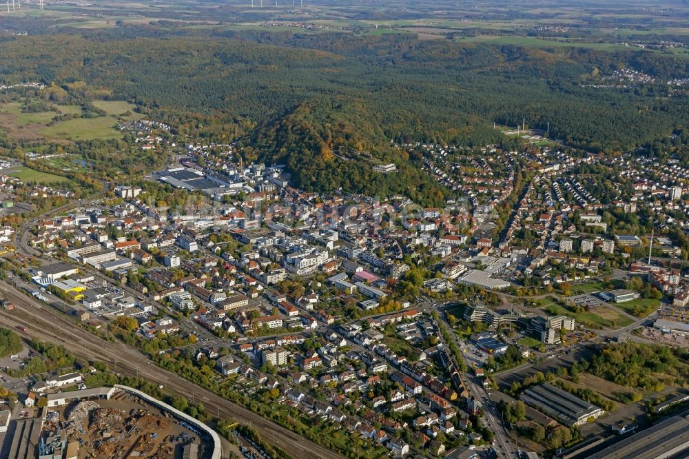 Homburg aus der Vogelperspektive: Stadtgebiet der Innenstadt von Homburg im Saarland