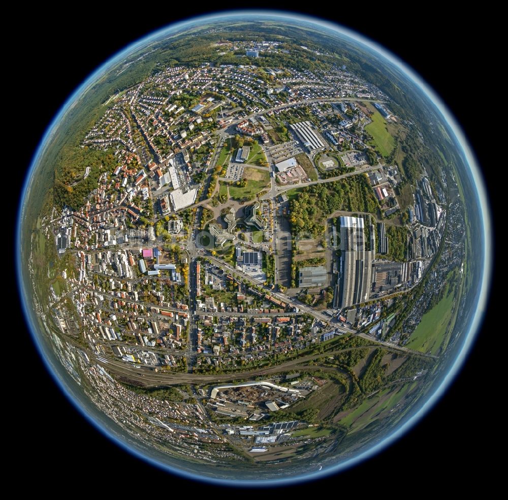 Homburg von oben - Stadtgebiet der Innenstadt von Homburg im Saarland