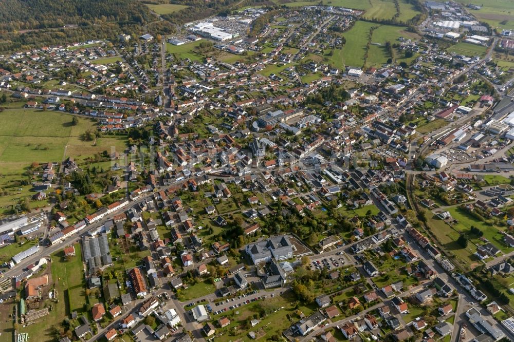 Losheim am See von oben - Stadtgebiet von Losheim am See im Saarland