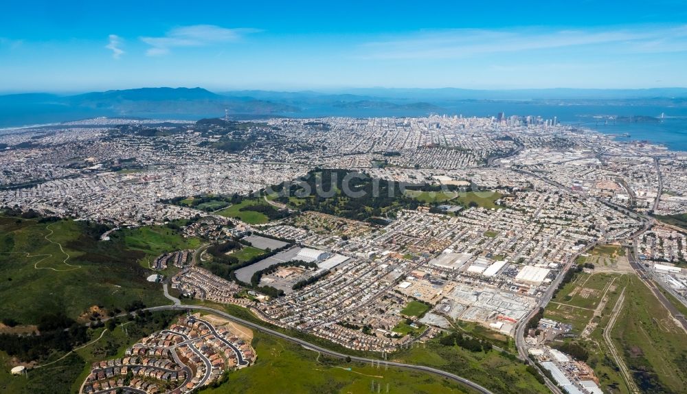 Luftbild South San Francisco - Stadtgebiet in South San Francisco in Kalifornien, USA