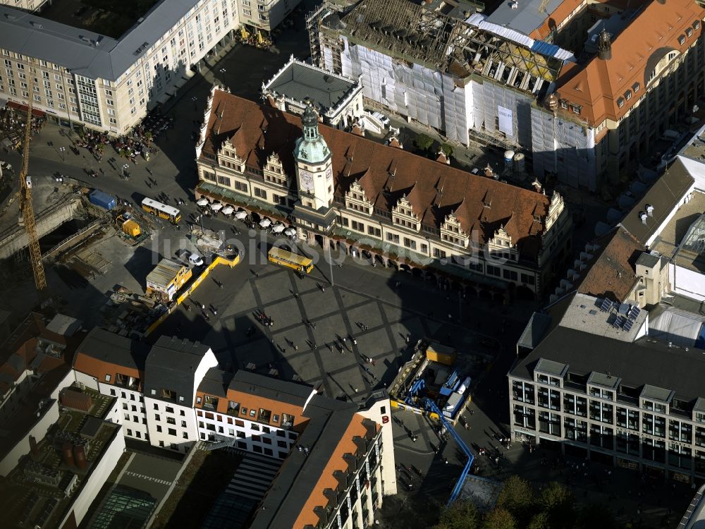 Luftbild Leipzig - Stadtgeschichtliches Museum Leipzig Altes Rathaus in Leipzig im Bundesland Sachsen