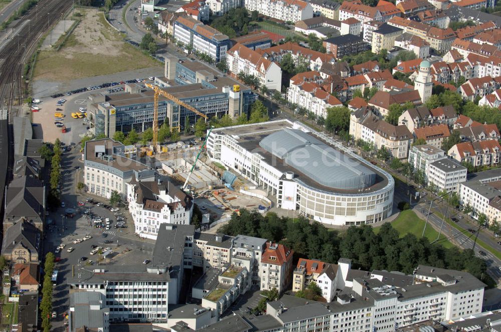 Luftbild Bielefeld - Stadthalle mit der Baustelle vom Erweiterungsbau in Bielefeld