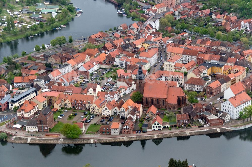 Luftbild Hansestadt Havelberg - Stadtinsel der Hansestadt Havelberg im Bundesland Sachsen-Anhalt