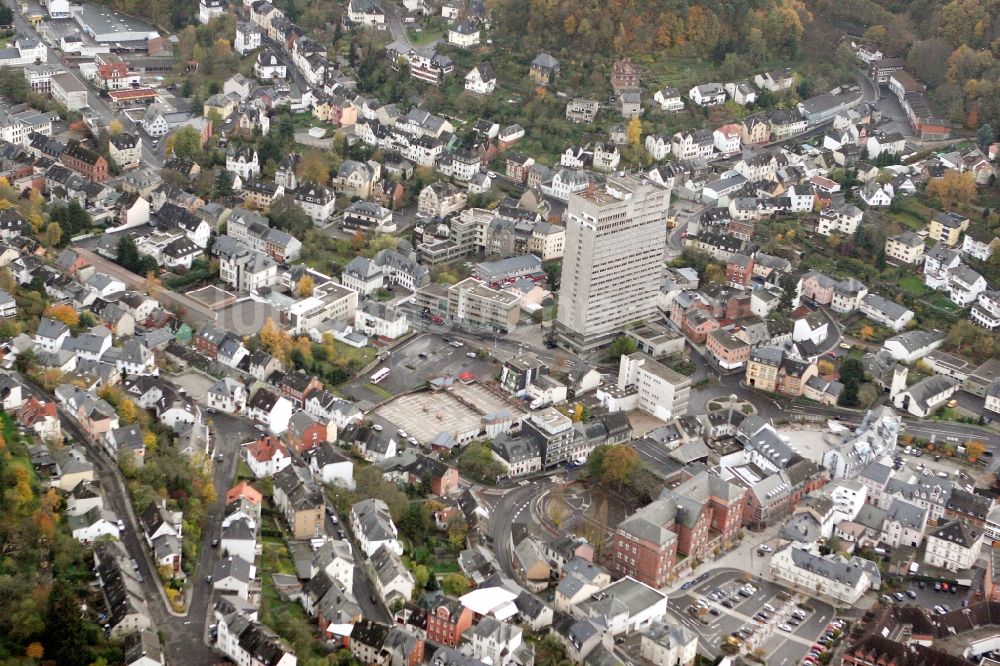 Luftaufnahme Idar-Oberstein - Stadtkern von Idar-Oberstein im Bundesland Rheinland-Pfalz