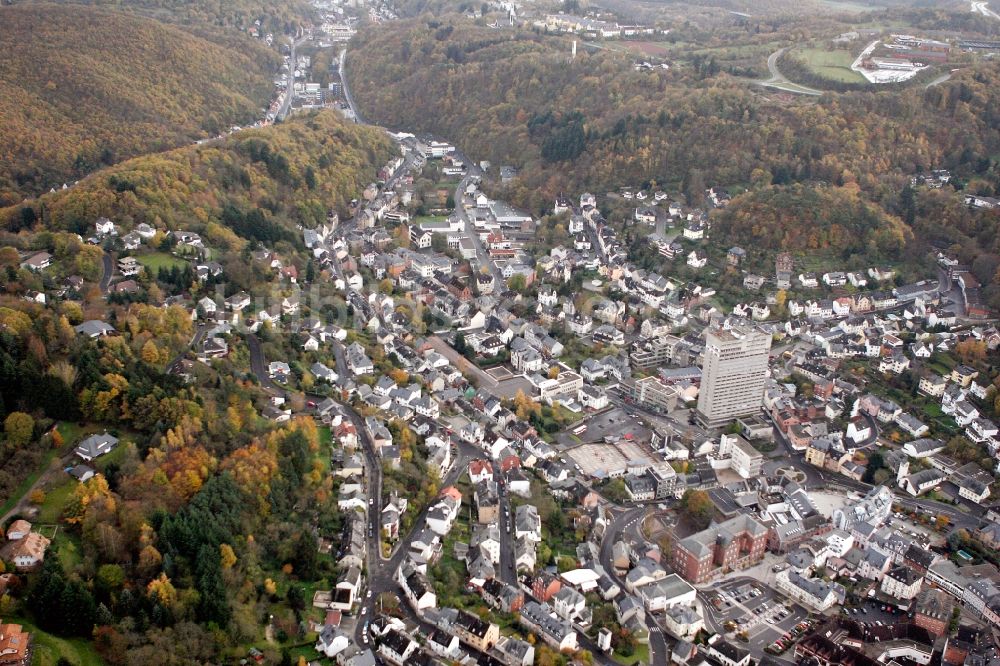 Idar-Oberstein von oben - Stadtkern von Idar-Oberstein im Bundesland Rheinland-Pfalz