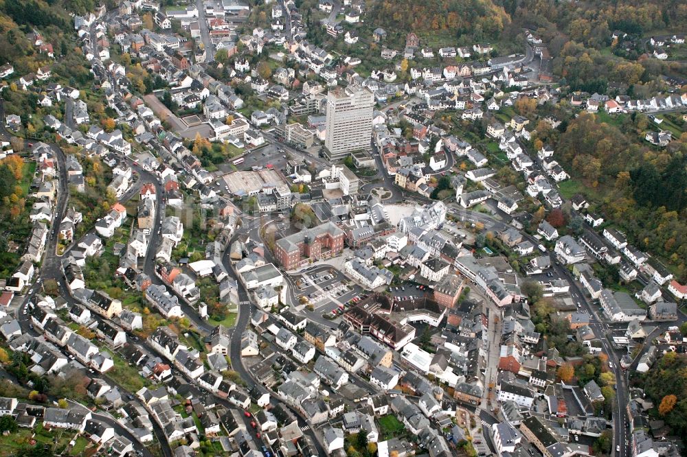 Idar-Oberstein aus der Vogelperspektive: Stadtkern von Idar-Oberstein im Bundesland Rheinland-Pfalz