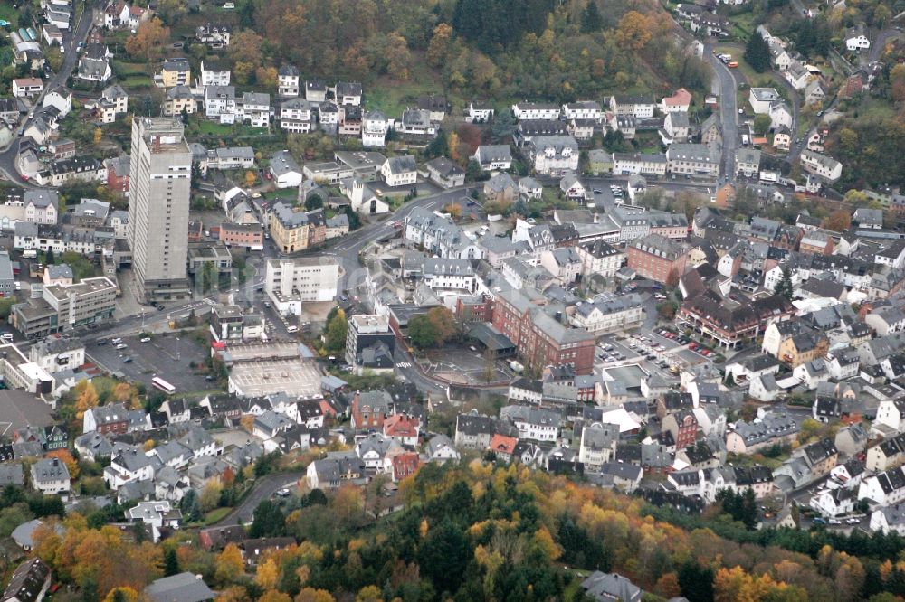 Idar-Oberstein von oben - Stadtkern von Idar-Oberstein im Bundesland Rheinland-Pfalz