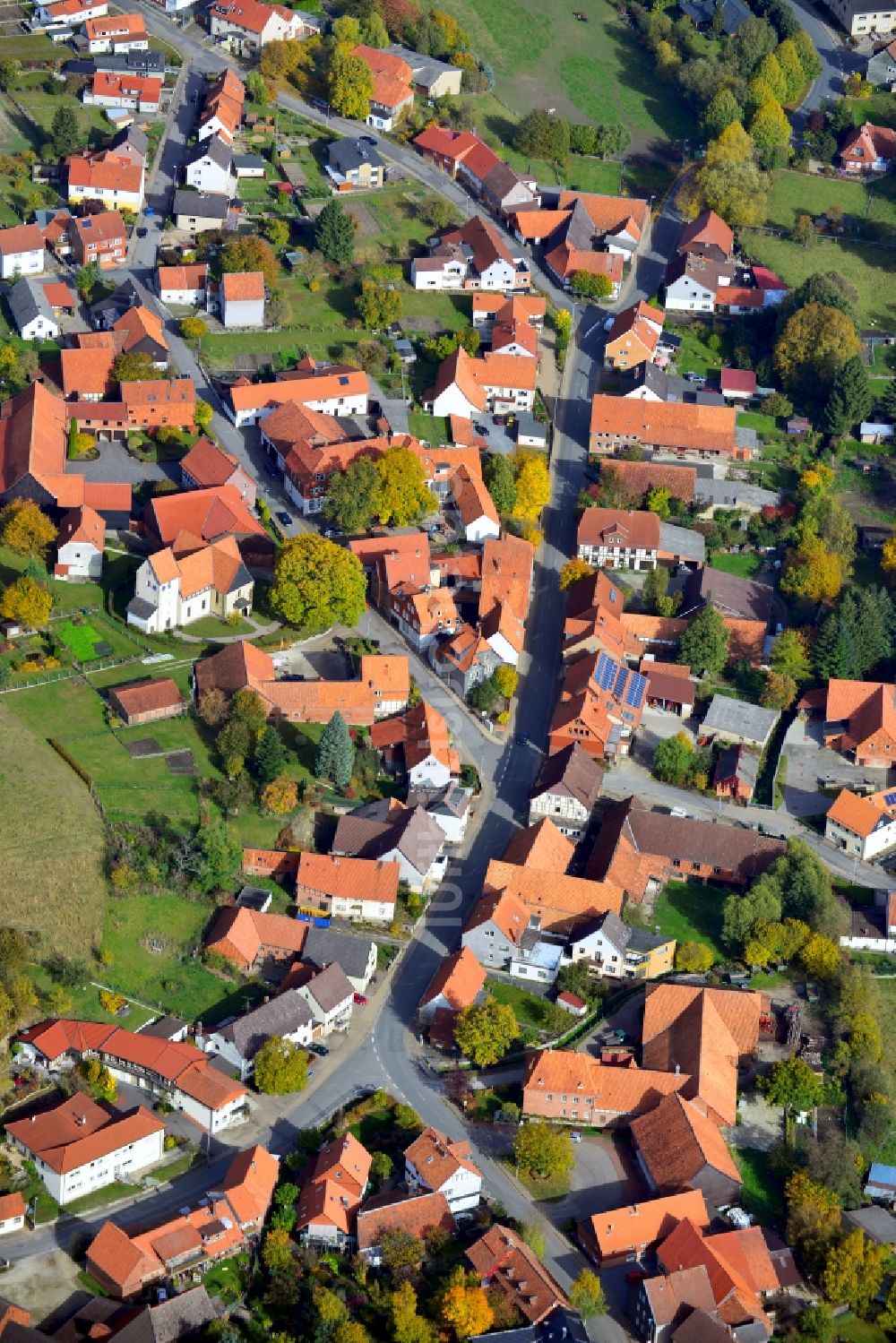 Kaierde aus der Vogelperspektive: Stadtkern von Kaierde im Bundesland Niedersachsen