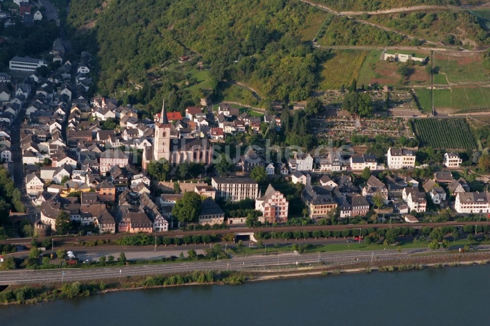 Luftaufnahme Lorch - Stadtkern und St. Martinus Kirche in Lorch im Bundesland Hessen