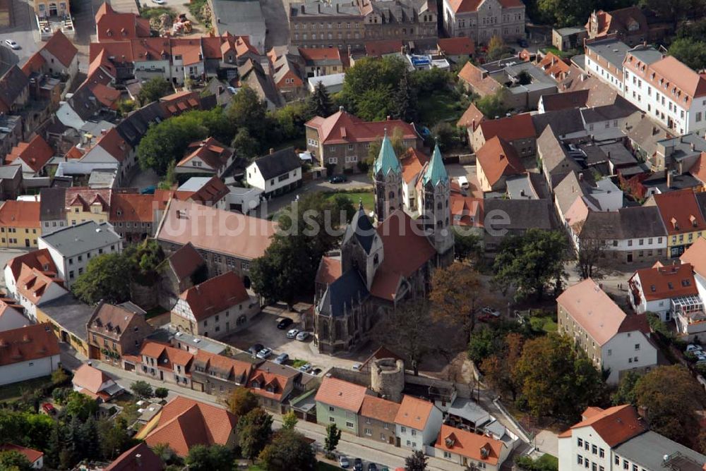 Freyburg/Unstrut aus der Vogelperspektive: Stadtkirche St. Marien