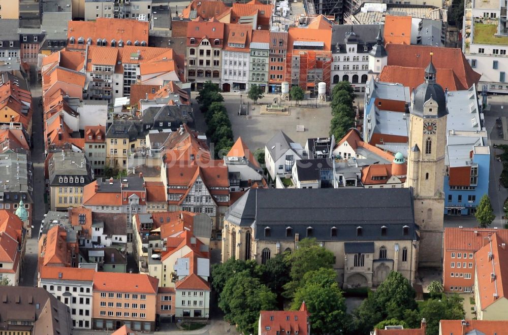 Luftaufnahme Jena - Stadtkirche St. Michael am Markt von Jena im Bundesland Thüringen