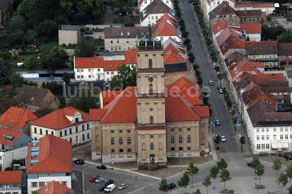 Neustrelitz von oben - Stadtkirche Neustrelitz