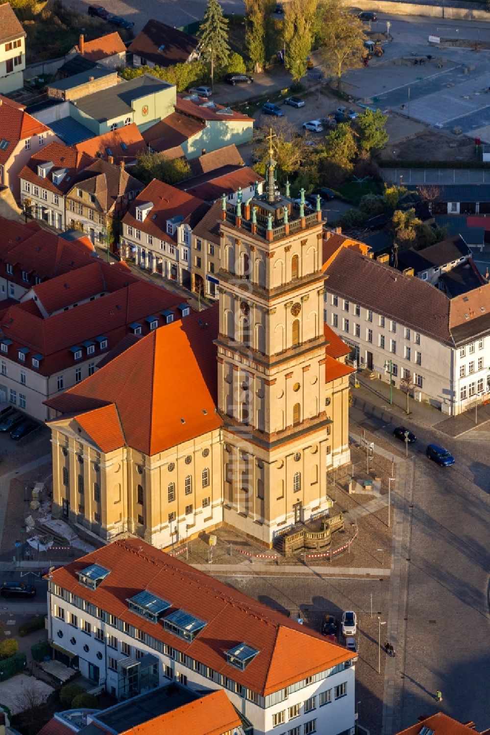 Luftbild Neustrelitz - Stadtkirche in Neustrelitz im Bundesland Mecklenburg-Vorpommern