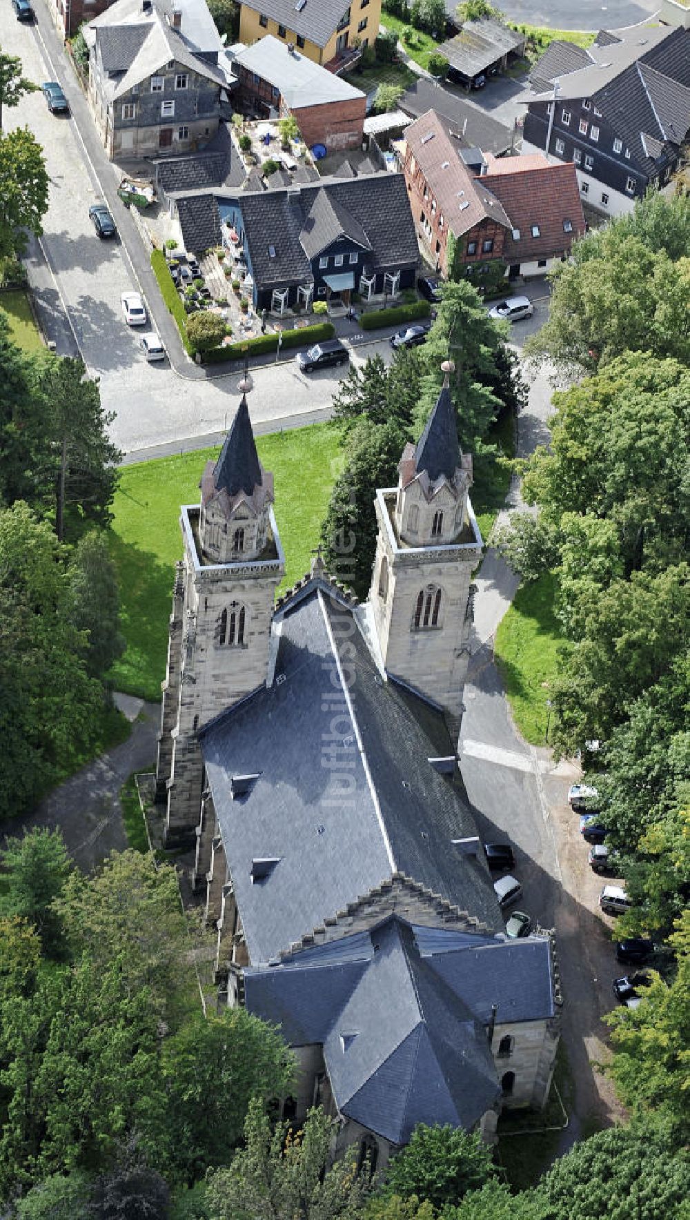 Sonneberg aus der Vogelperspektive: Stadtkirche St. Peter Sonneberg