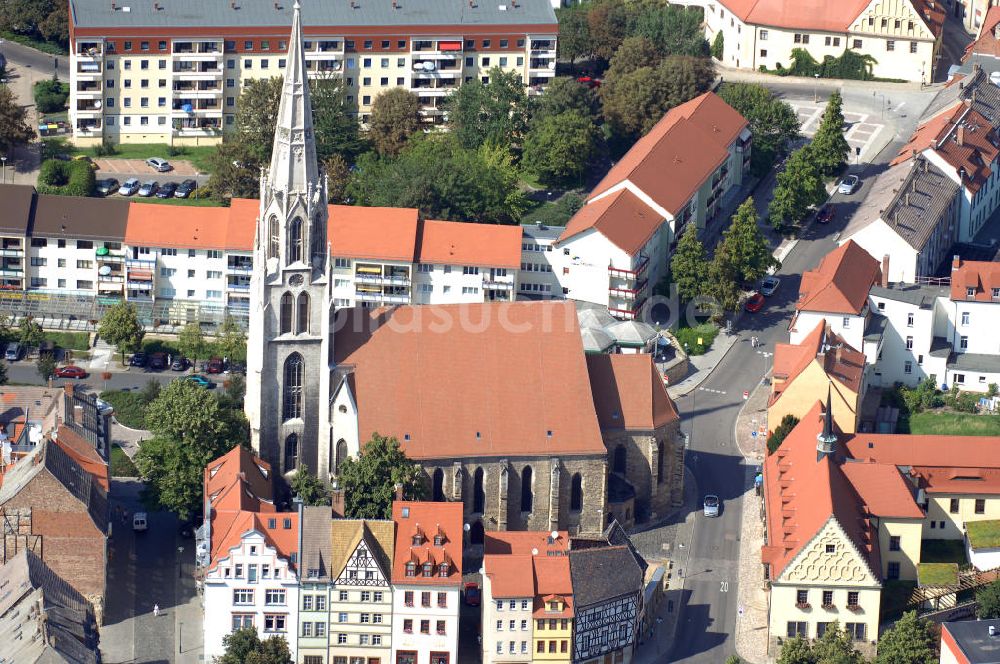 Merseburg von oben - Stadtkirche St.Maximi in Merseburg