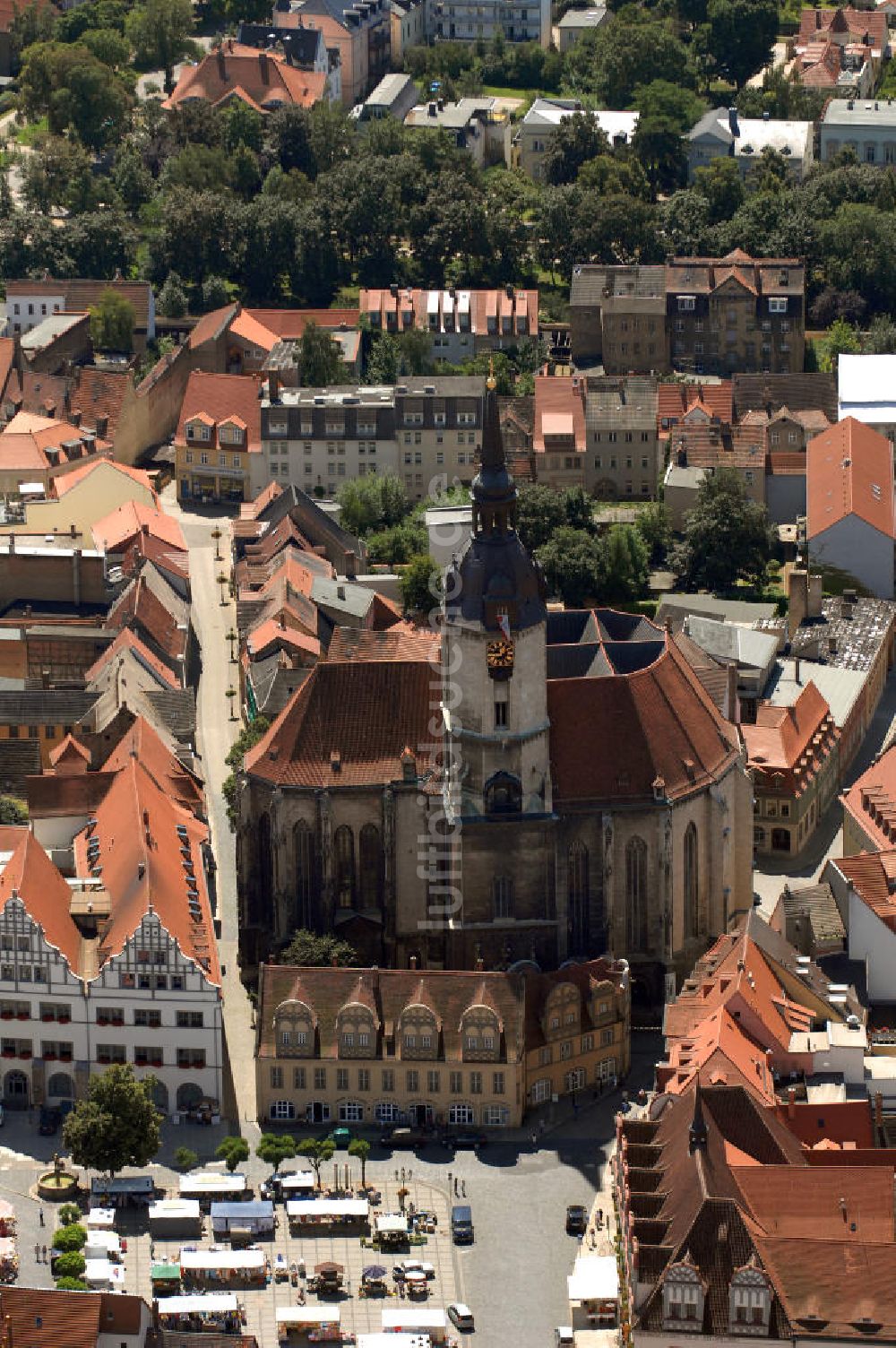 Luftaufnahme Naumburg an der Saale - Stadtkirche St. Wenzel