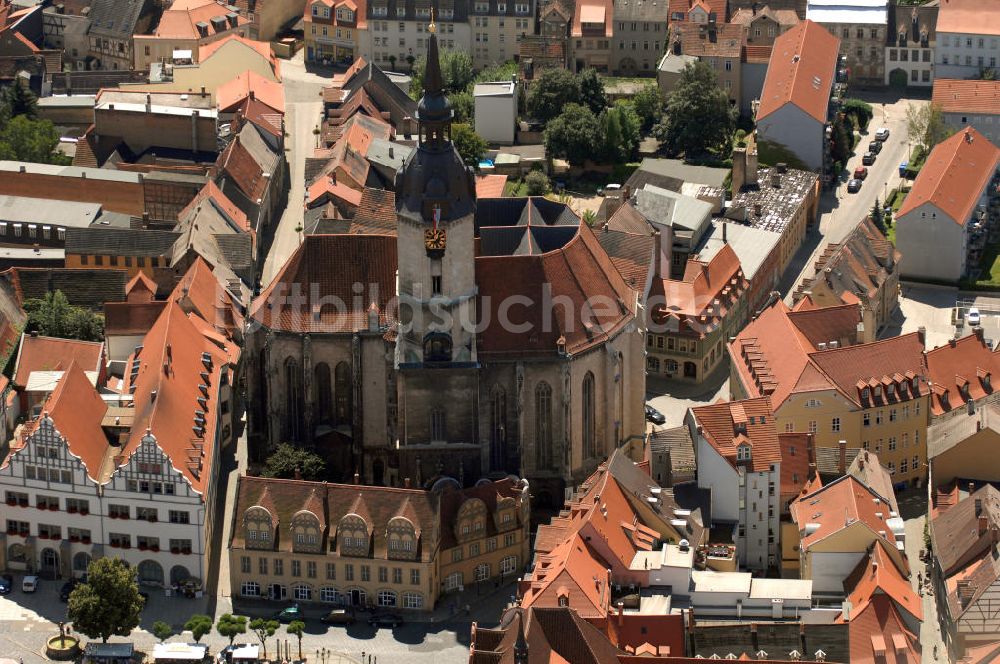 Luftaufnahme Naumburg an der Saale - Stadtkirche St. Wenzel