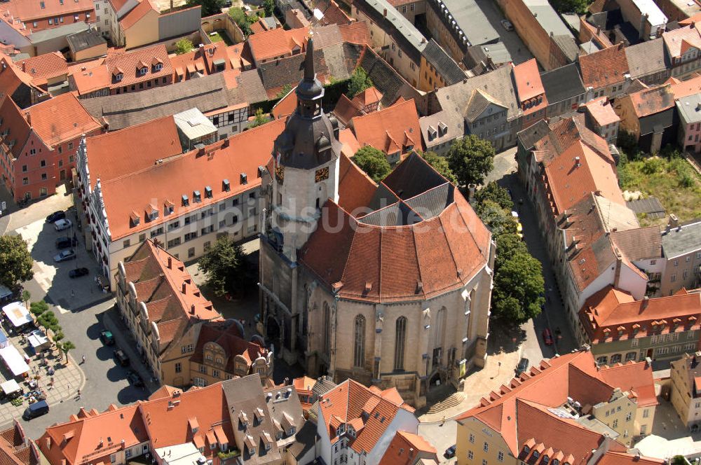 Naumburg an der Saale von oben - Stadtkirche St. Wenzel