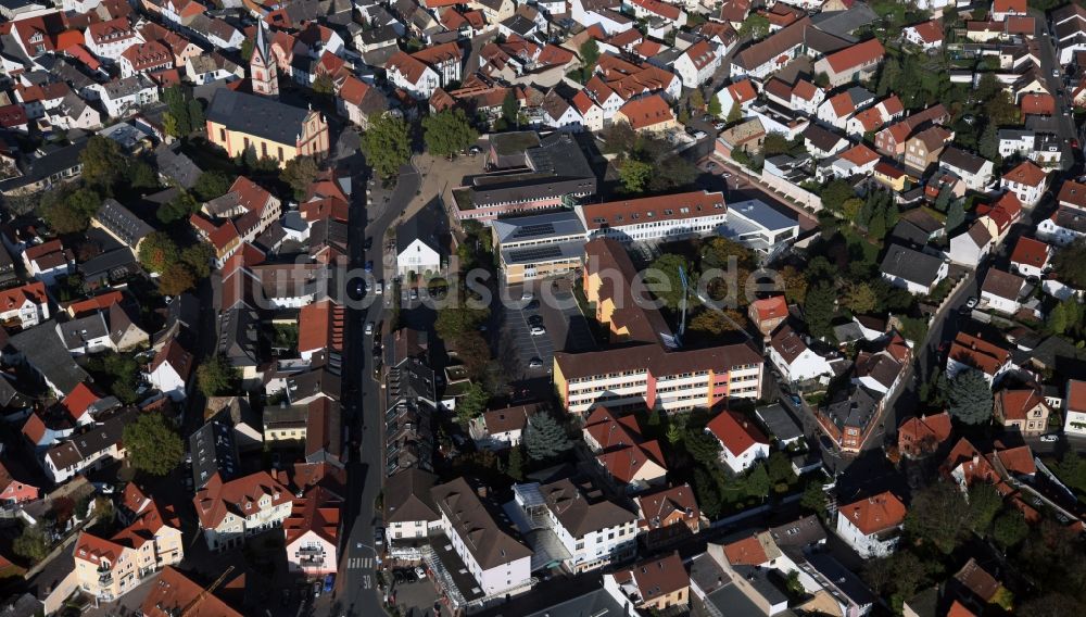 Luftaufnahme Nieder-Olm - Stadtmitte von Nieder-Olm im Bundesland Rheinland-Pfalz