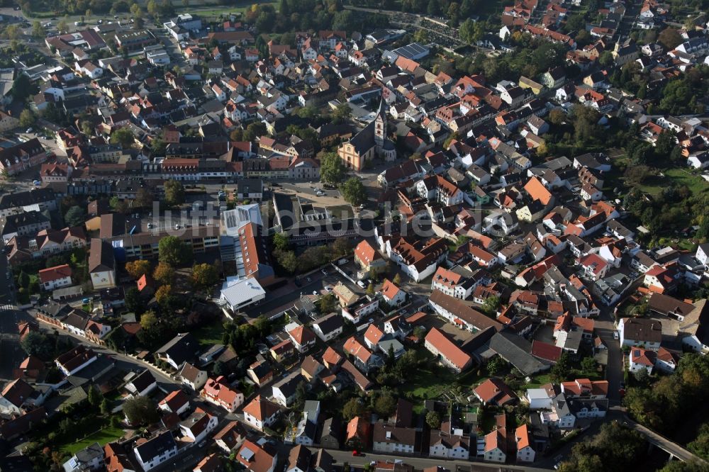 Luftbild Nieder-Olm - Stadtmitte von Nieder-Olm im Bundesland Rheinland-Pfalz