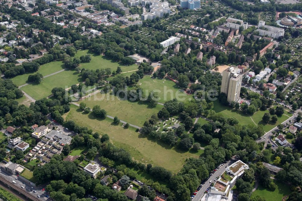 Luftbild Mainz - Stadtpark im Volkspark Rosengarten in der Oberstadt in Mainz Rheinland-Pfalz