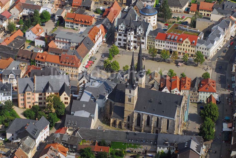 Saalfeld von oben - Stadtpfarrkirche St. Johannis