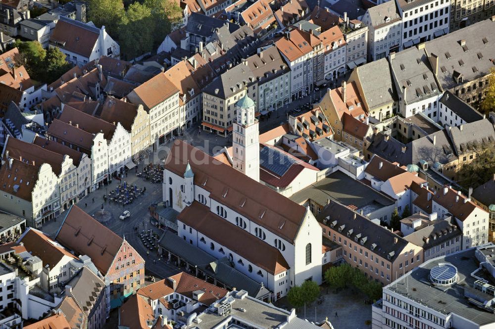 Augsburg aus der Vogelperspektive: Stadtpfarrkirche St. Moritz Augsburg