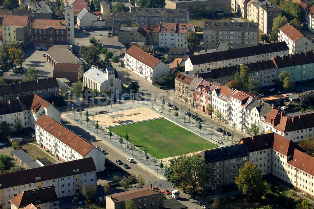 Luftaufnahme Rathenow - Stadtplatz in der Nördlichen Innenstadt von Rathenow