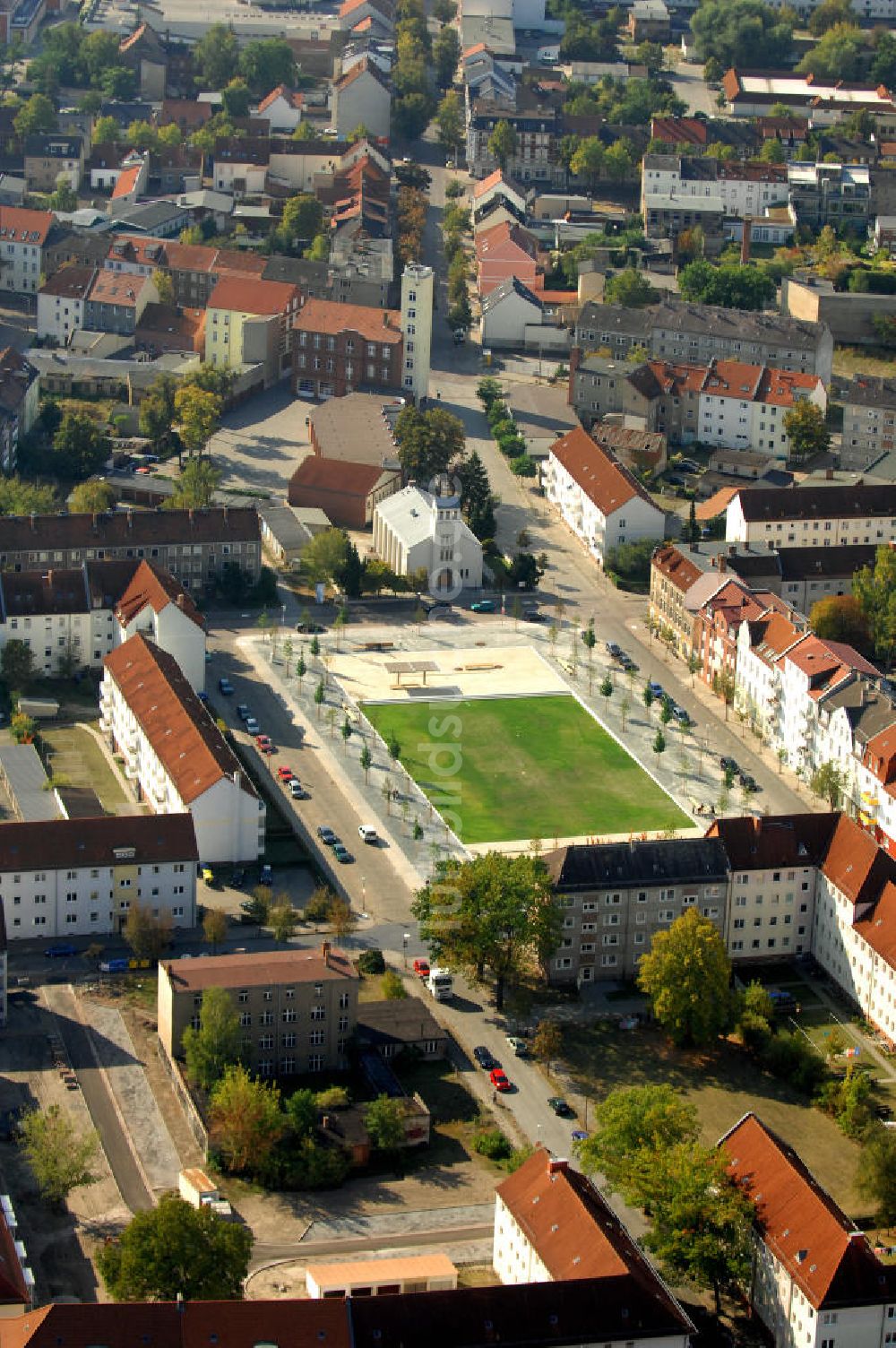 Rathenow aus der Vogelperspektive: Stadtplatz in der Nördlichen Innenstadt von Rathenow