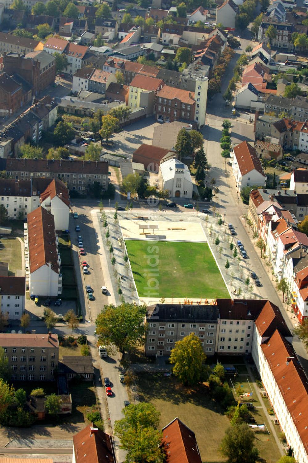 Luftbild Rathenow - Stadtplatz in der Nördlichen Innenstadt von Rathenow