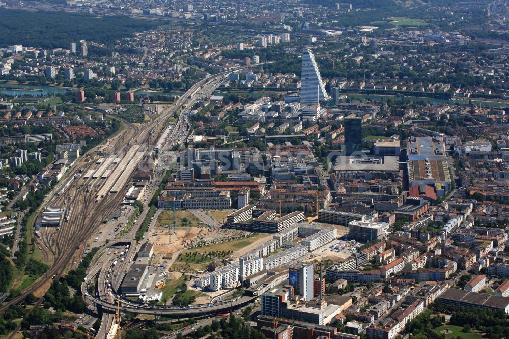 Luftbild Basel - Stadtquartier Erlenmatt in Basel in der Schweiz