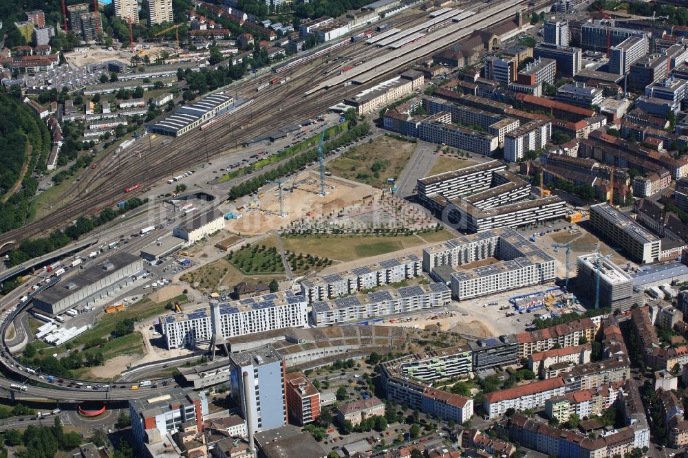 Luftaufnahme Basel - Stadtquartier Erlenmatt in Basel in der Schweiz