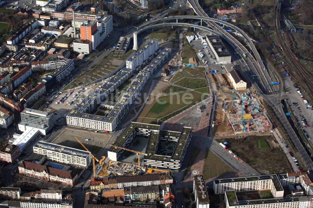 Basel aus der Vogelperspektive: Stadtquartier Erlenmatt in Basel in der Schweiz