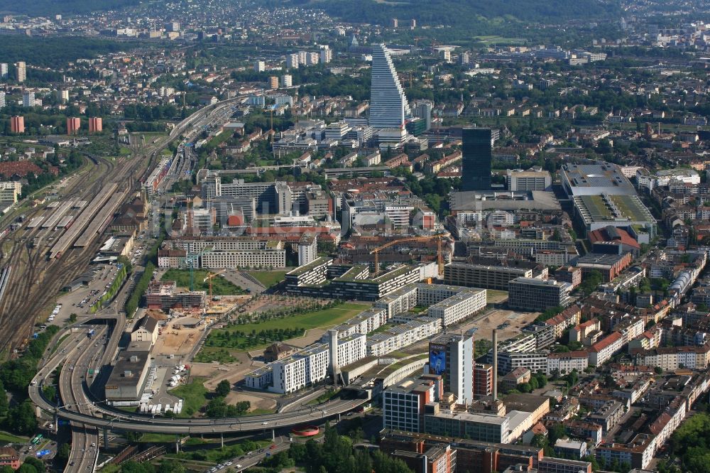 Basel aus der Vogelperspektive: Stadtquartier Erlenmatt in Basel in der Schweiz