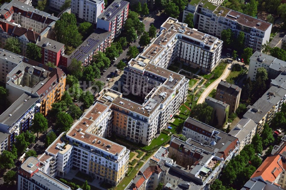 Berlin von oben - Stadtquartier Rosengärten an der Württembergischen Straße im Stadtteil Wilmersdorf von Berlin