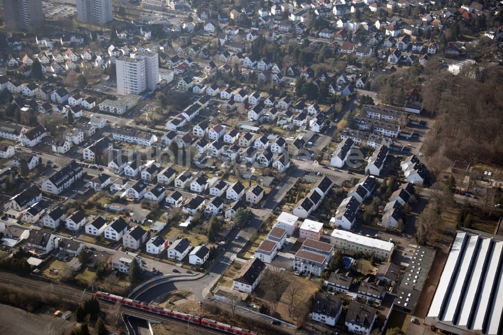 Dietzenbach von oben - Stadtrand und Außenbezirks- Wohngebiete in Dietzenbach im Bundesland Hessen