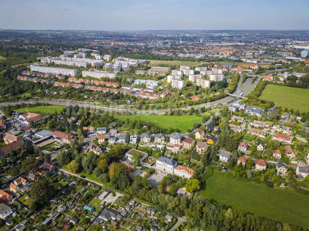 Luftbild Dresden - Stadtrand und Außenbezirks- Wohngebiete in Dresden im Bundesland Sachsen, Deutschland