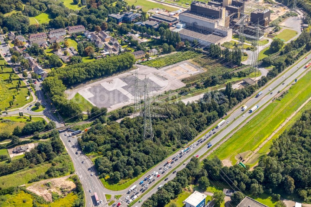 Luftbild Bottrop - Stadtrand und Außenbezirks- Wohngebiete entlang der Arenbergstraße und der Braukstraße in Bottrop im Bundesland Nordrhein-Westfalen, Deutschland