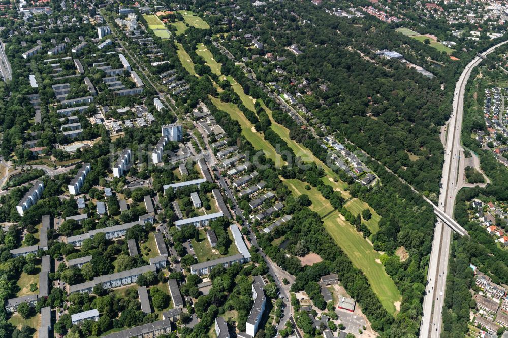 Luftbild Bremen - Stadtrand und Außenbezirks- Wohngebiete entlang der August-Bebel-Allee in Bremen, Deutschland