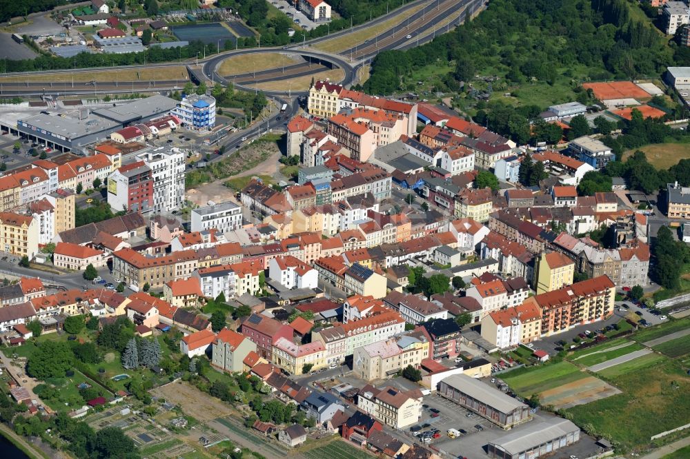 Luftbild Pilsen - Stadtrand und Außenbezirks- Wohngebiete entlang der Na Roudne in Pilsen in Böhmen, Tschechien