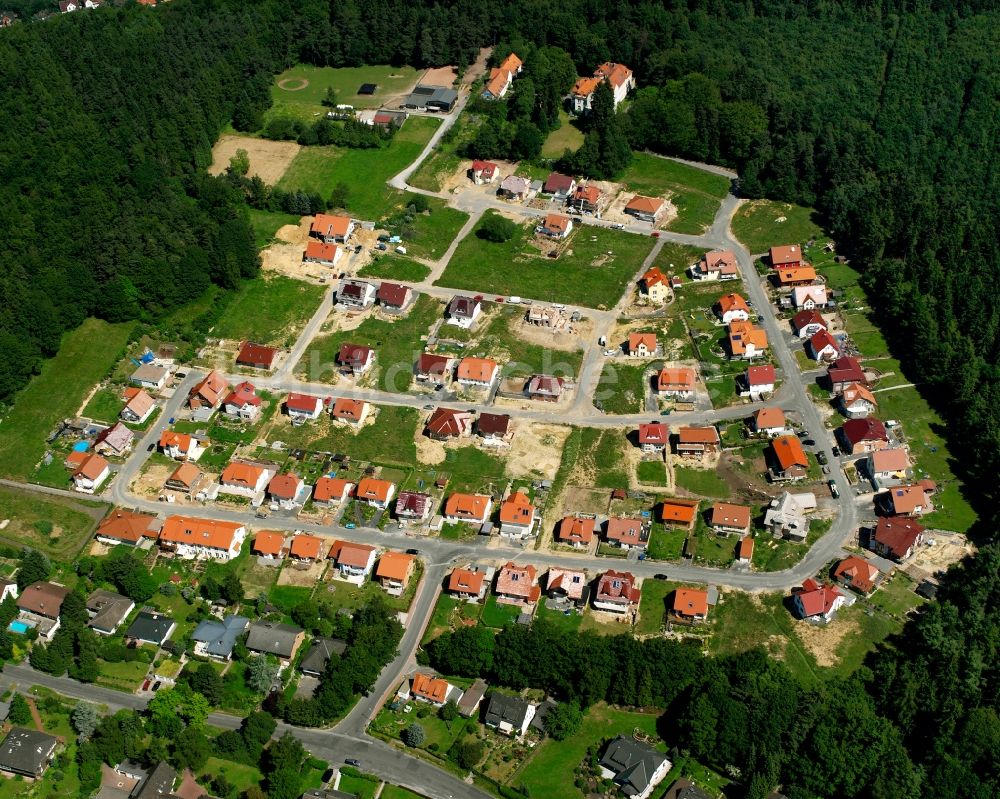 Hann. Münden von oben - Stadtrand und Außenbezirks- Wohngebiete in Hann. Münden im Bundesland Niedersachsen, Deutschland