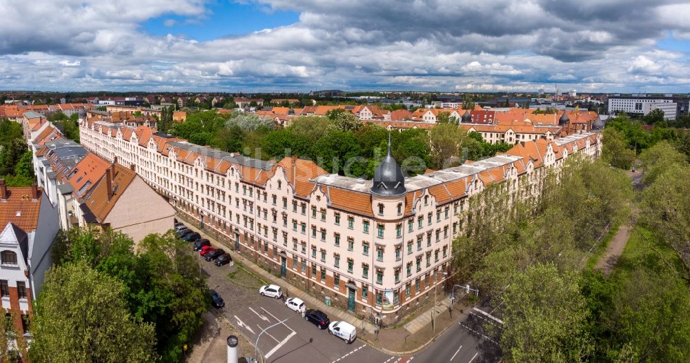 Luftbild Leipzig - Stadtrand und Außenbezirks- Wohngebiete Meyer´sche Häuser in Leipzig im Bundesland Sachsen, Deutschland