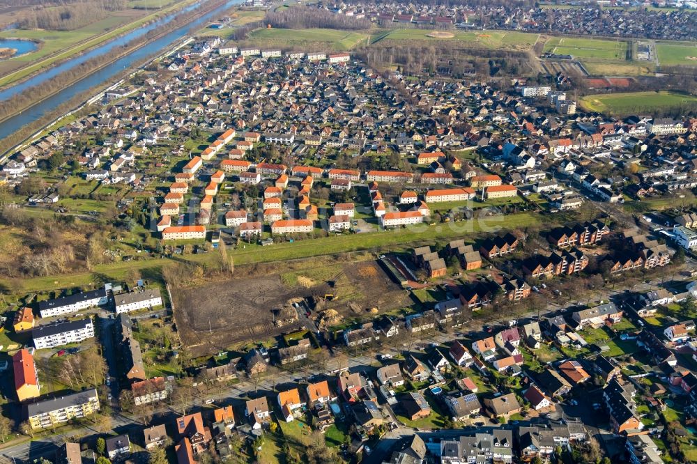 Hamm aus der Vogelperspektive: Stadtrand und Außenbezirks- Wohngebiete im Ortsteil Herringen in Hamm im Bundesland Nordrhein-Westfalen, Deutschland